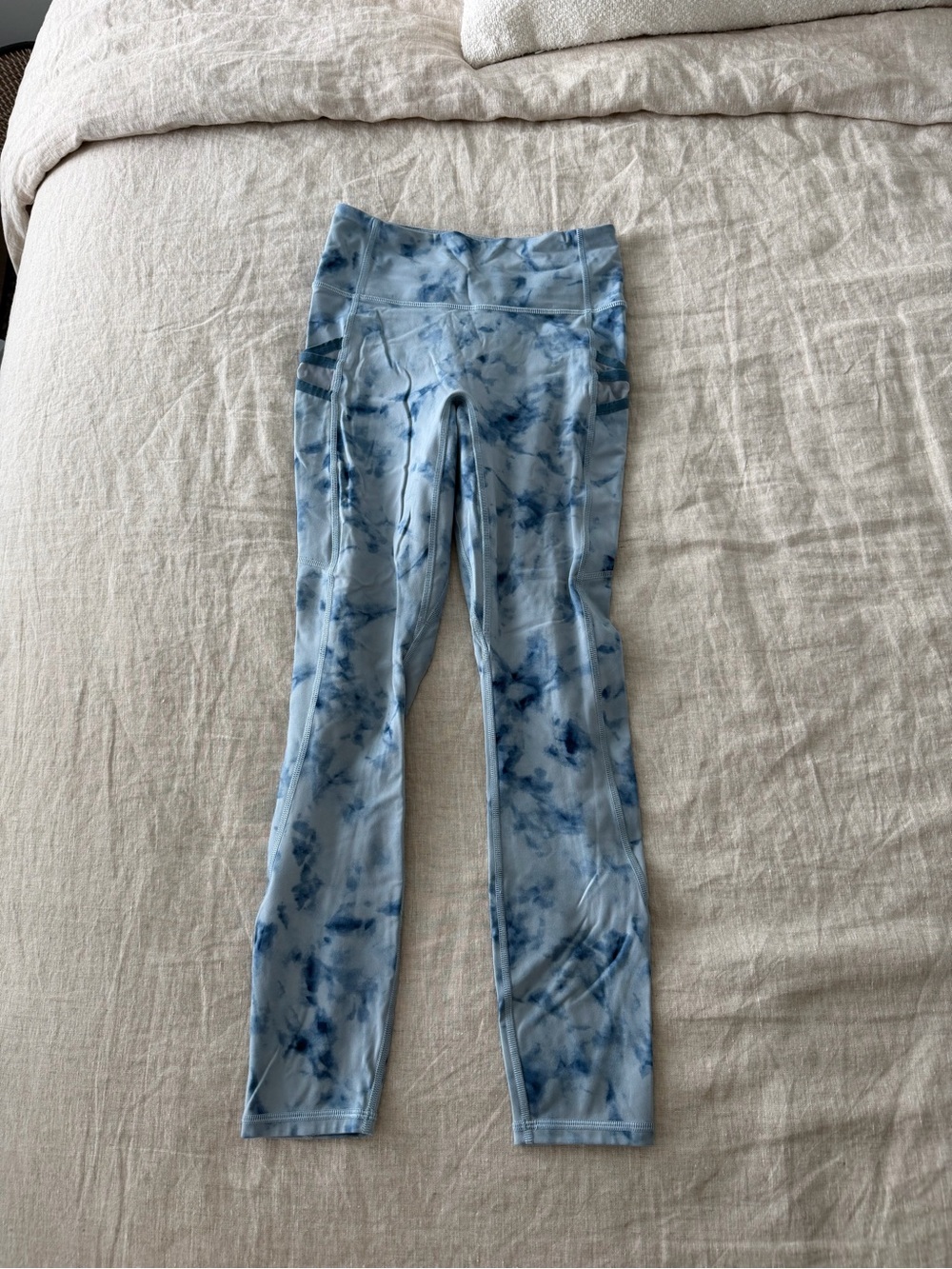 Fabletics blue tie-dye leggings